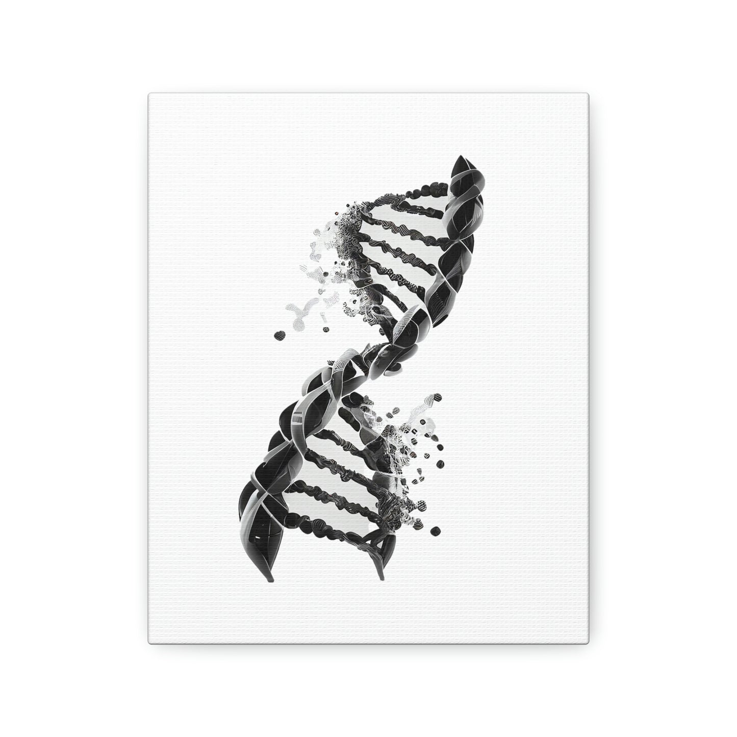 Black Double Helix DNA, ꓥVꓥ Generated - Polyester Canvas