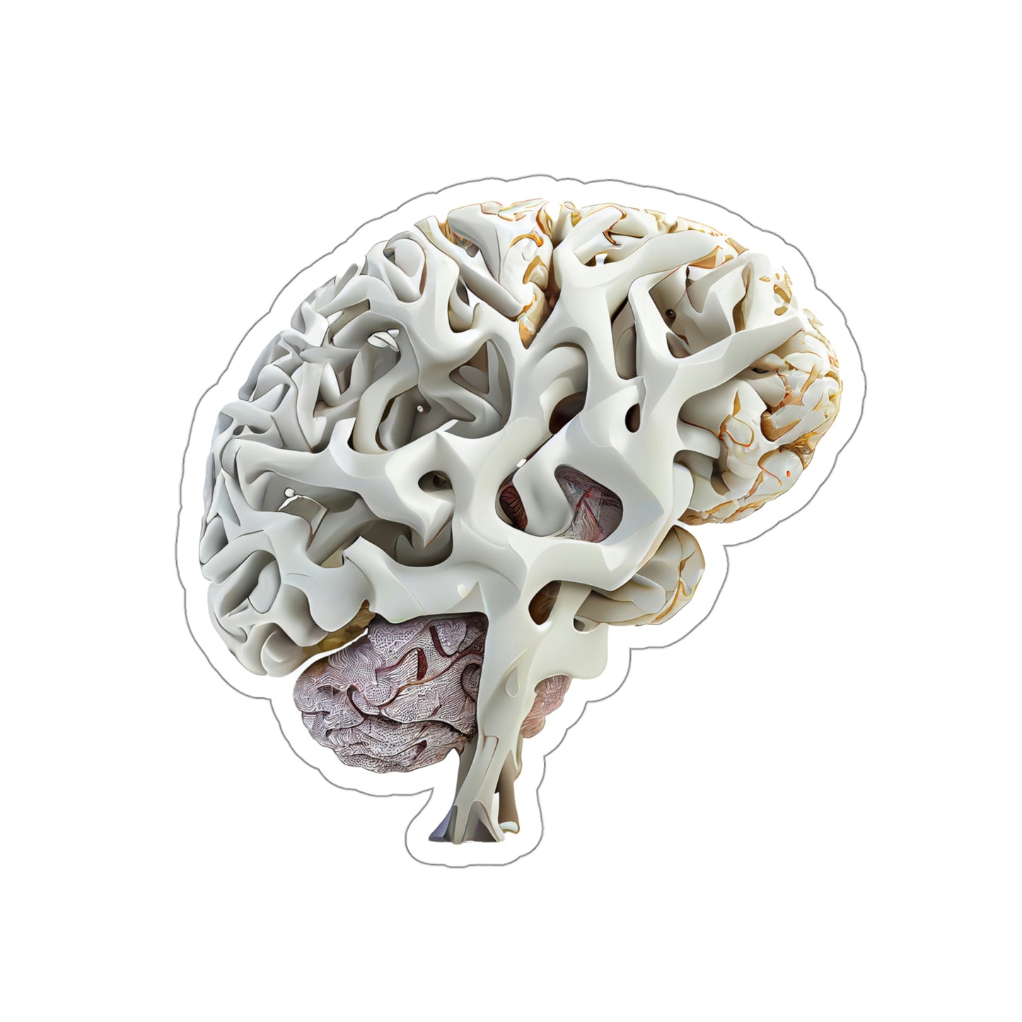 Alien Material Brain Die-Cut Sticker