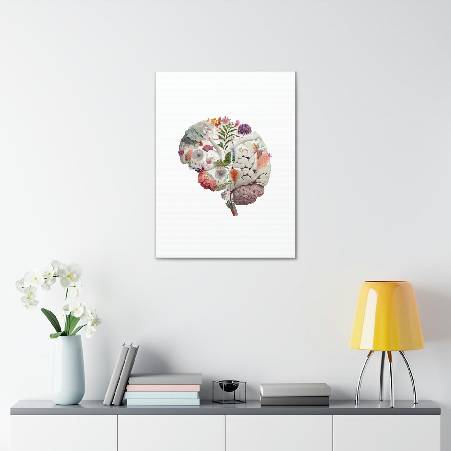 Floral Brain, ꓥVꓥ Generated - Polyester Canvas