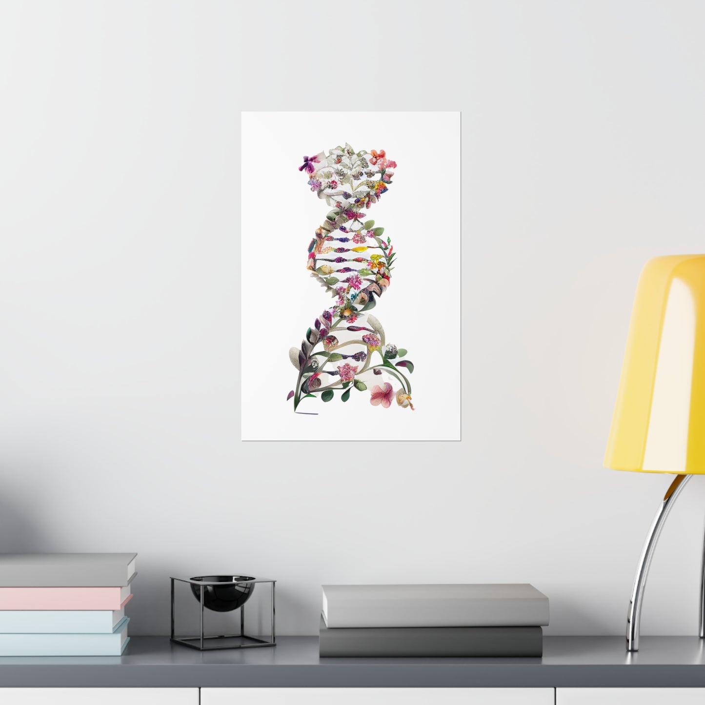 Floral DNA Double Helix - Premium Matte Print