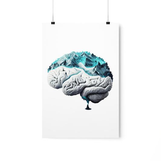 Snow Capped Mountains Brain - Premium Matte Print