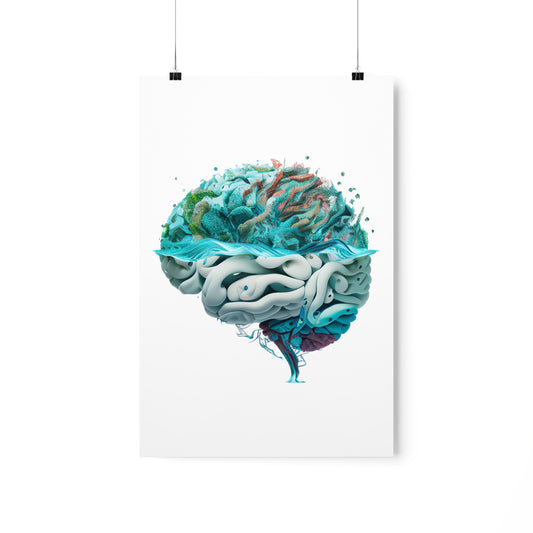 Aquatic Elements Brain - Premium Matte Print