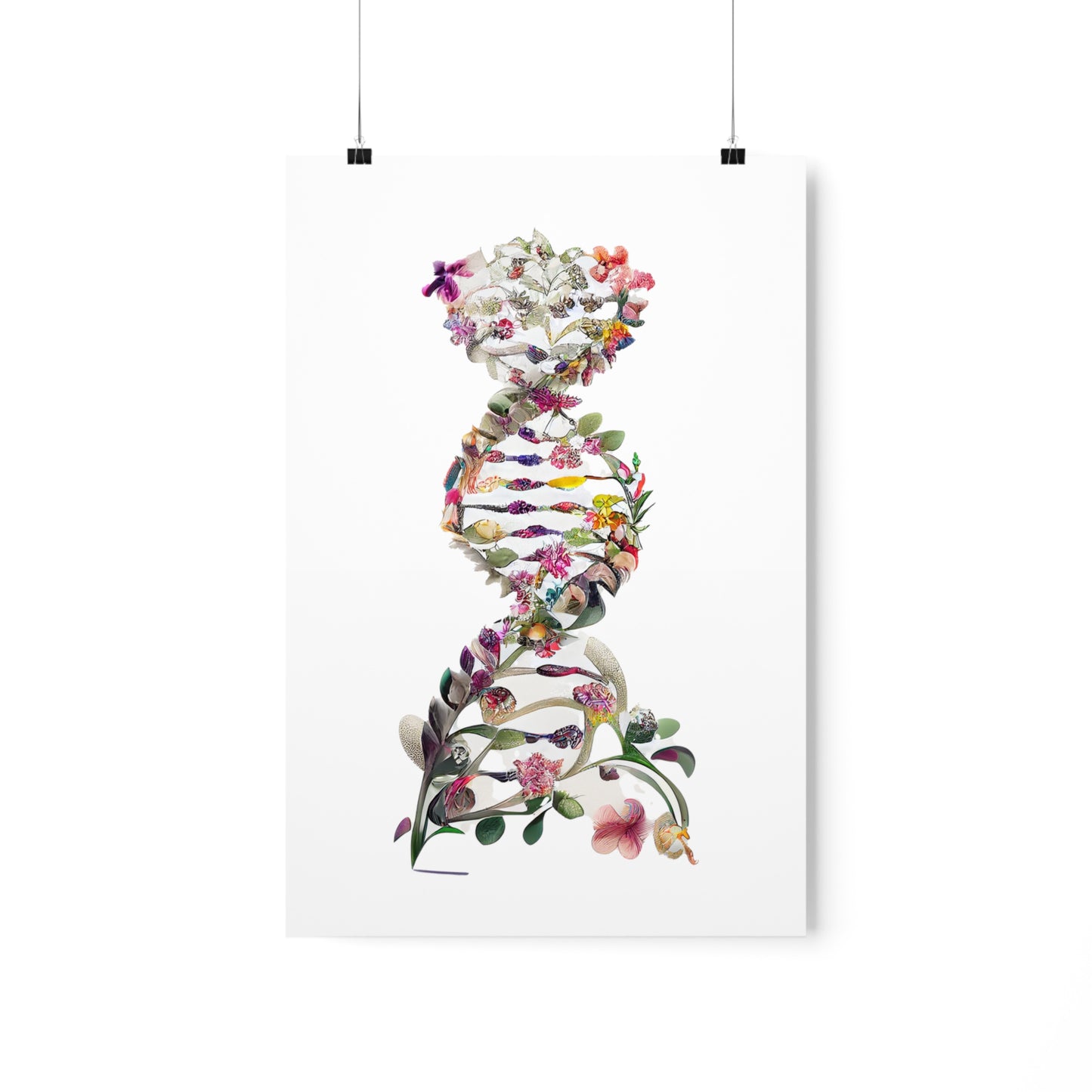 Floral DNA Double Helix - Premium Matte Print
