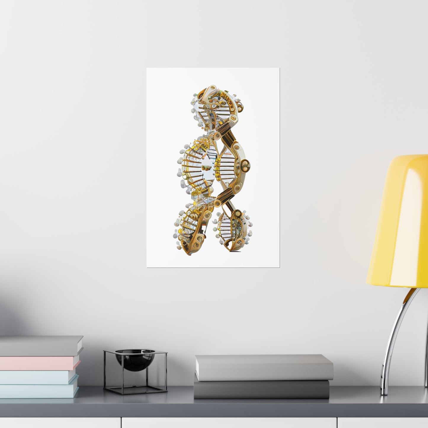Bio Mechanical DNA Double Helix - Premium Matte Print