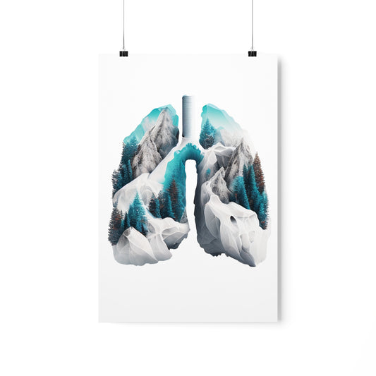 Snow Capped Mountains Lungs - Premium Matte Print