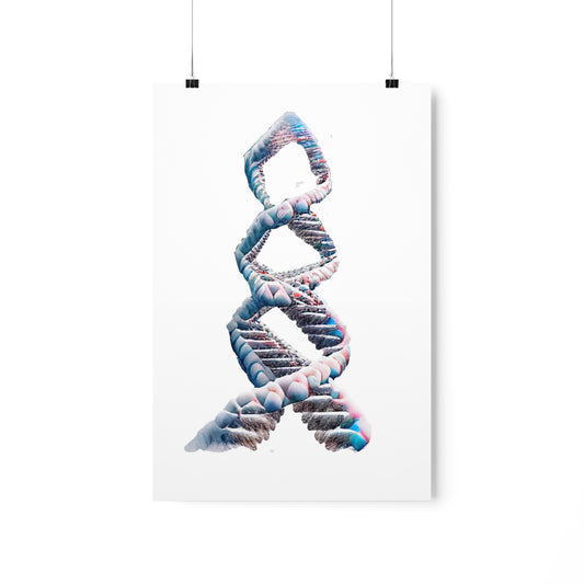 Snow Capped Mountains DNA Double Helix - Premium Matte Print