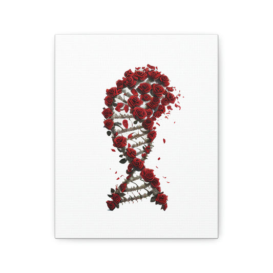 Rose Double Helix DNA, ꓥVꓥ Generated - Polyester Canvas