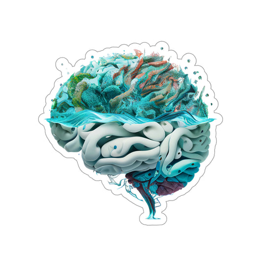 Aquatic Elements Brain Die-Cut Sticker