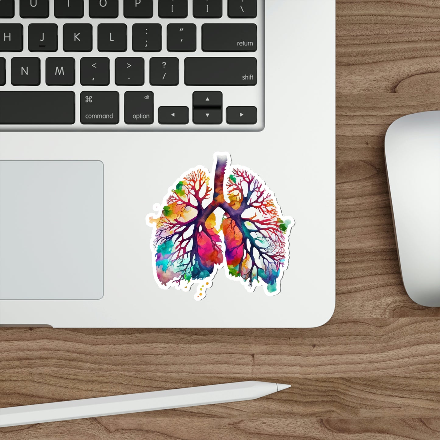 Vibrant Watercolor Lungs Die-Cut Sticker
