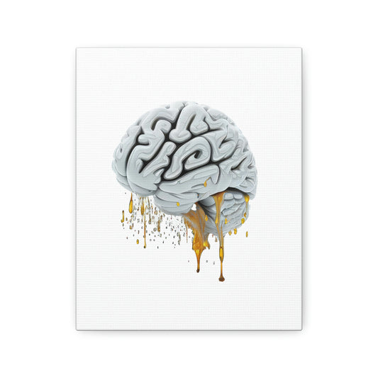 Digital Drip Brain, ꓥVꓥ Generated - Polyester Canvas