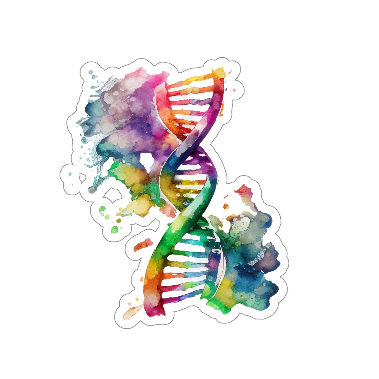 Vibrant Watercolor DNA Die-Cut Sticker – AnatomyAIA
