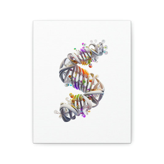 Alien Material Double Helix DNA, ꓥVꓥ Generated - Polyester Canvas