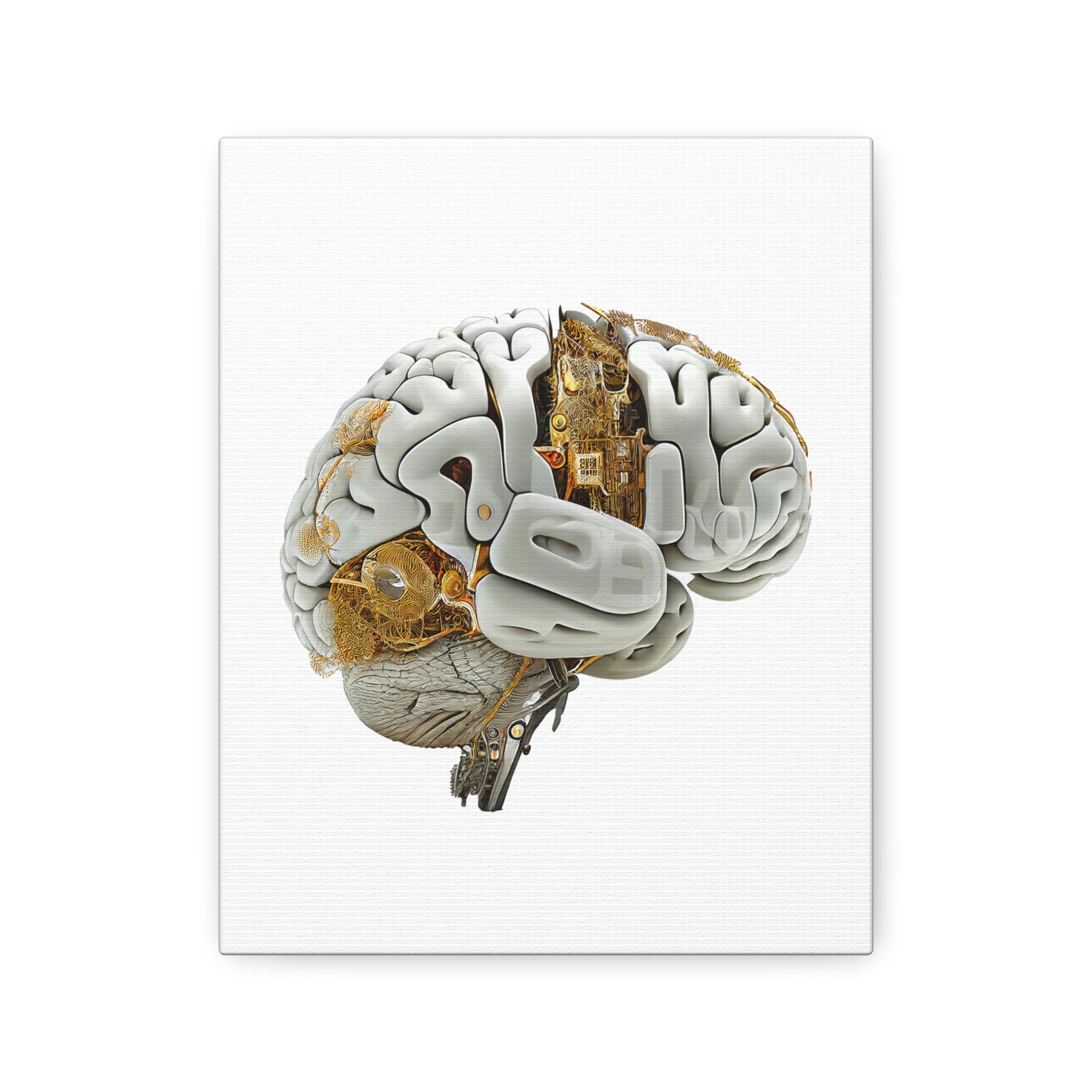 Bio Brain Bio Mechanical Brain, ꓥVꓥ Generated - Polyester Canvas – AnatomyAIA