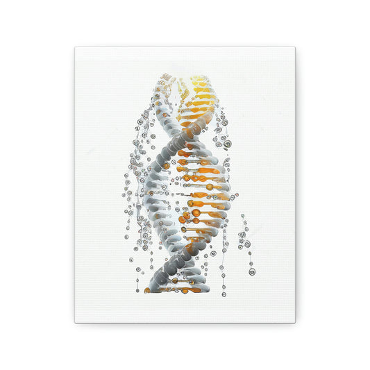 Digital Drip Double Helix DNA, ꓥVꓥ Generated - Polyester Canvas