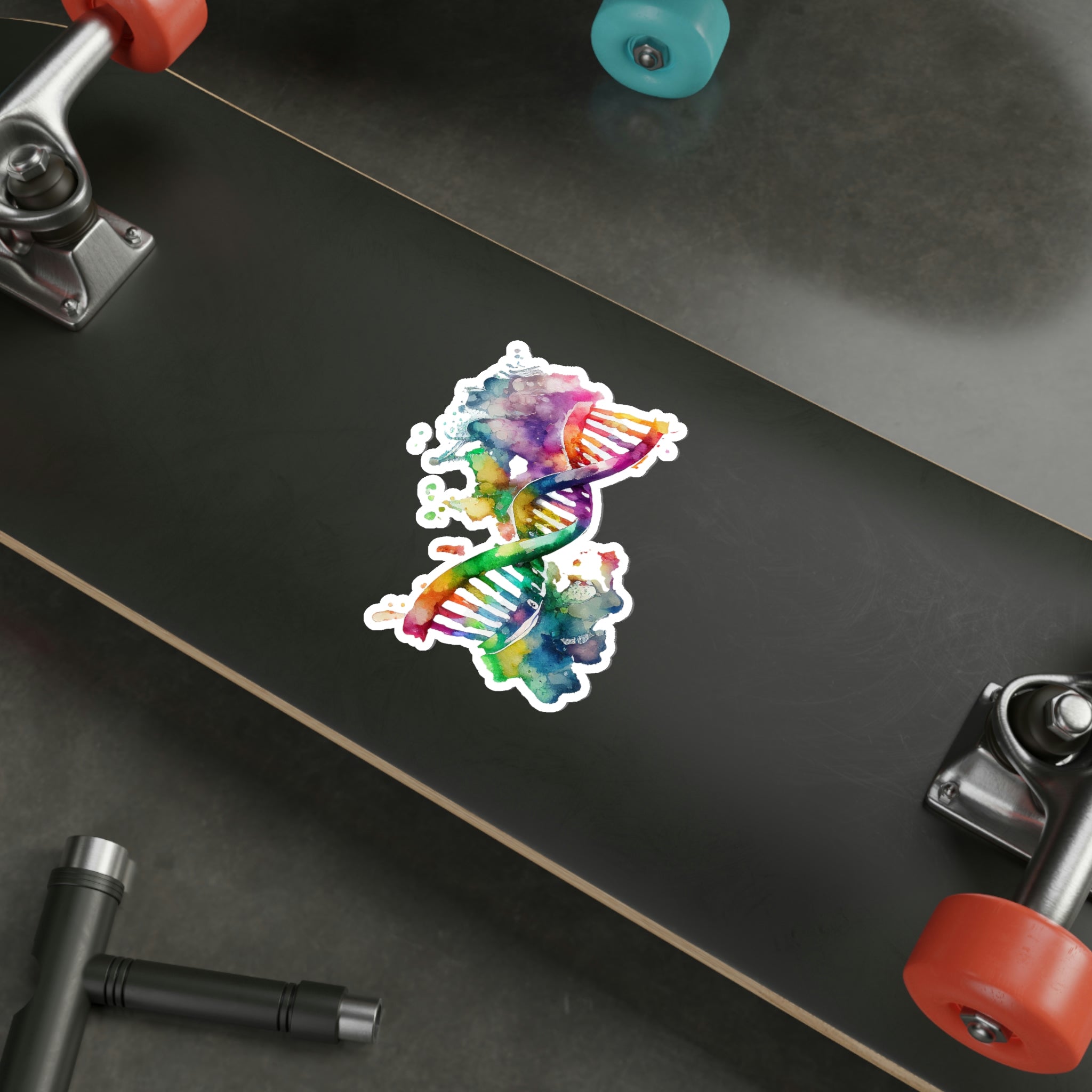 Vibrant Watercolor DNA Die-Cut Sticker – AnatomyAIA