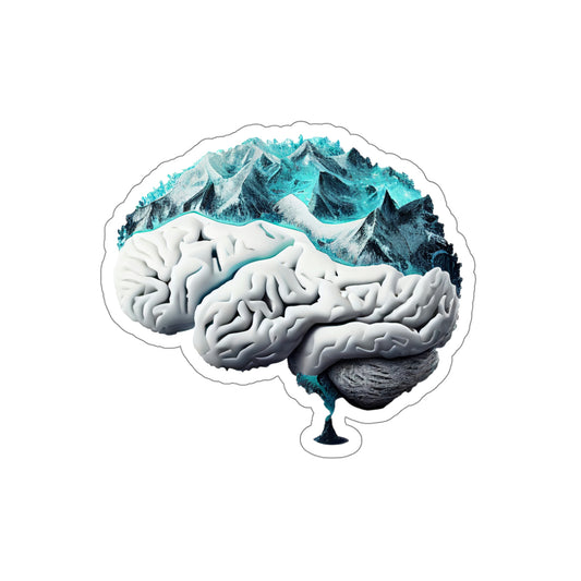 Snow Capped Mountains Brain Die-Cut Sticker