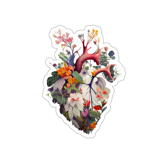 Floral Heart Die-Cut Sticker