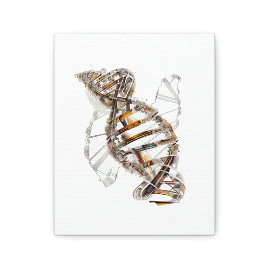 Engineering Plans Double Helix DNA, ꓥVꓥ Generated - Polyester Canvas