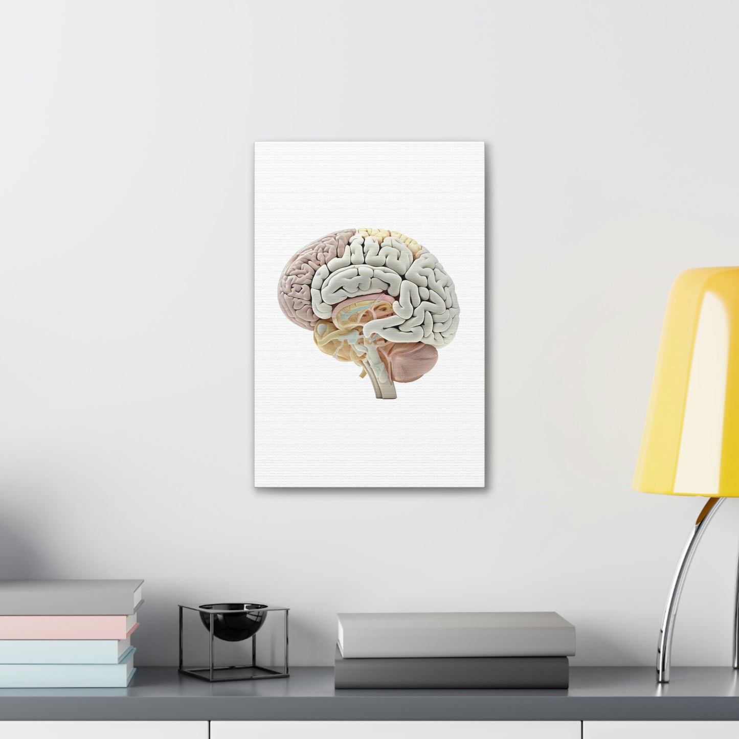 Engineering Plans Brain, ꓥVꓥ Generated - Polyester Canvas