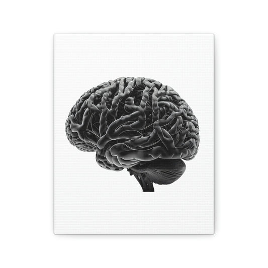 Black Brain, ꓥVꓥ Generated - Polyester Canvas