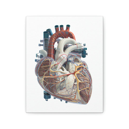 Engineering Plans Heart, ꓥVꓥ Generated - Polyester Canvas