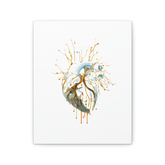 Digital Drip Heart, ꓥVꓥ Generated - Polyester Canvas